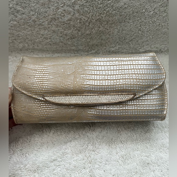 Judith Leiber Handbags - EUVC Judith Leiber Gold/Silver Croc Skin Leather & Crystal Glass Case/Clutch.